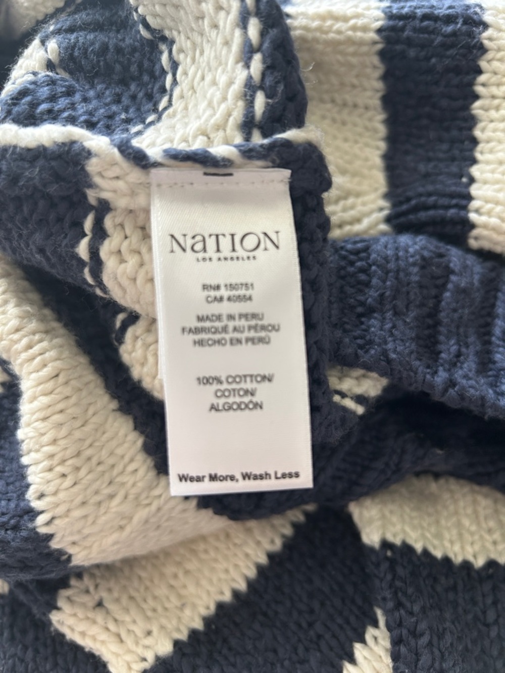Anthropologie Nation Los Angeles Tessa Marine‎ stripe cotton Cardigan small - Picture 9 of 10